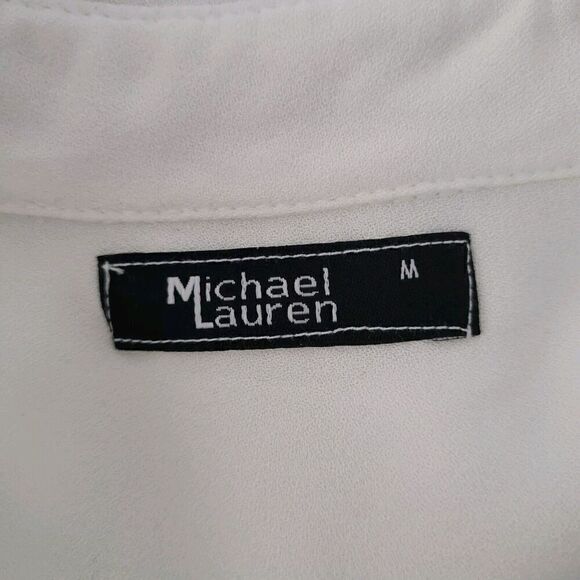 Michael Lauren REVOLVE Tomas Button Down Shirt w/Tails SZ M White Lagenlook NEW - Picture 13 of 15